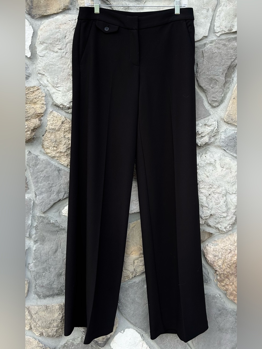 NEW Loft Black Wide Leg Trousers Size 4 TALL Curvy Fit Dress Pants Minimalist